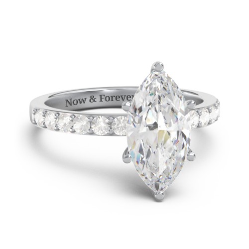 2 ct. Marquise CZ Engagement Ring with Accents