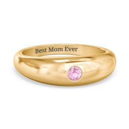 Round Stone Dome Ring in 18K Gold Plated Silver with Pink Tourmaline, Blue Topaz, Peridot, Lavender Premium Zirconia, and Mint Premium Zirconia