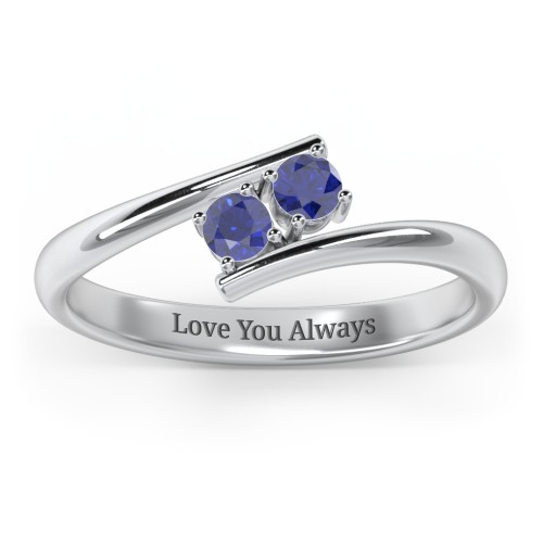 2 Birthstone Bypass Ring