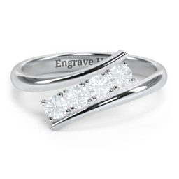 4 Birthstone Bypass Ring