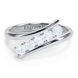 5 Birthstone Bypass Ring