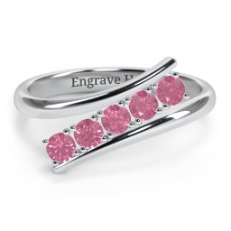 5 Birthstone Bypass Ring