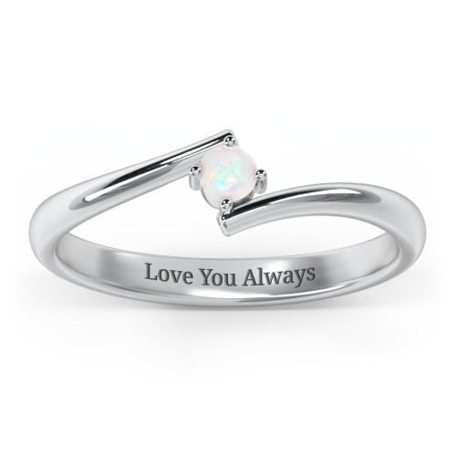 Birthstone Bypass Ring