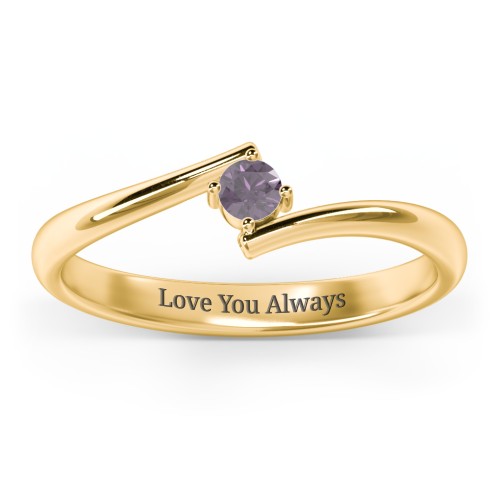 Birthstone Bypass Ring