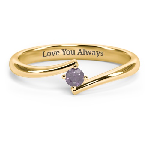 Birthstone Bypass Ring