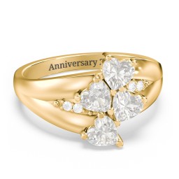 Multi-Heart Split-Band Ring