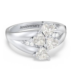 Multi-Heart Split-Band Ring