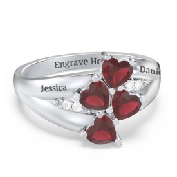 Multi-Heart Split-Band Ring