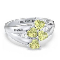 Multi-Heart Split-Band Ring