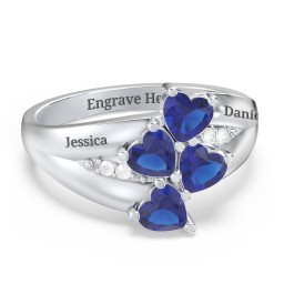 Multi-Heart Split-Band Ring