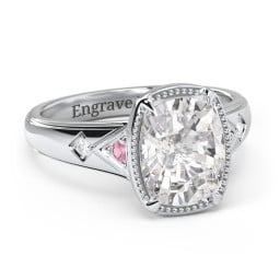 Elongated Cushion "Golden Era" Ring with Birthstones