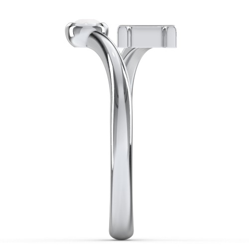 Zodiac Sign & Birthstone Bypass Ring – Sterling Silver with Opal