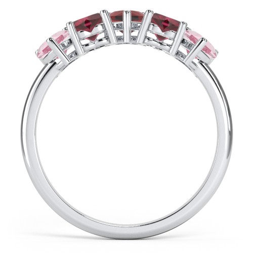 5 Heart Birthstone Ring