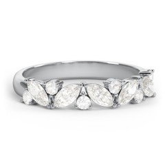 5 Marquise Birthstone Ring with Round Accents