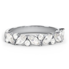 6 Marquise Birthstone Ring with Round Accents