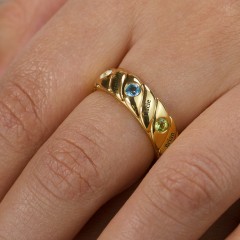 2 to 4 Birthstone Flat Twisted Croissant Ring