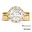 Geometric Birthstone Open Cuff Ring – 18K Gold Plated Silver with White Premium Zirconia