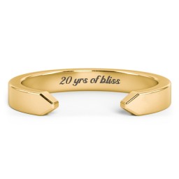 Wide Essential Open Cuff Band Ring - Medium Gap in 18K Gold Plated Silver