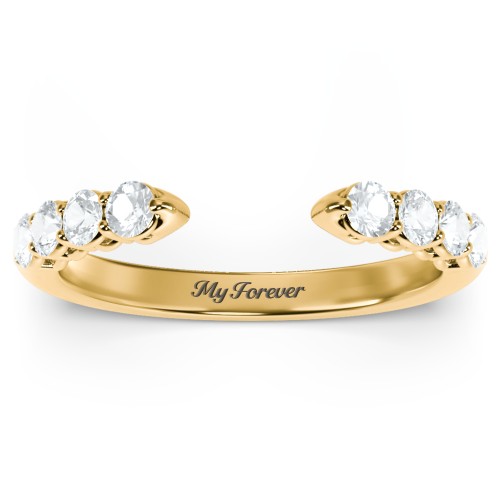 Round Birthstone Open Cuff Ring – 9kt Yellow Gold with Aquamarine