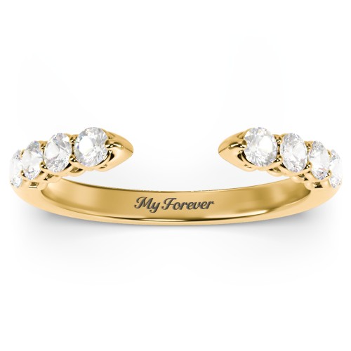 Round Birthstone Open Cuff Ring – 9kt Yellow Gold with Cubic Zirconia