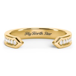 Wide Pavé Open Cuff Ring in 18K Gold Plated Silver with White Premium Zirconia