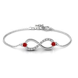 Double Stone Infinity Accent Bracelet