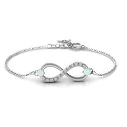 Double Stone Infinity Accent Bracelet