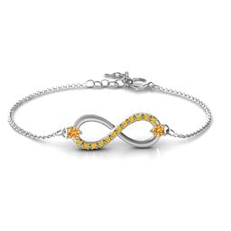 Double Stone Infinity Accent Bracelet