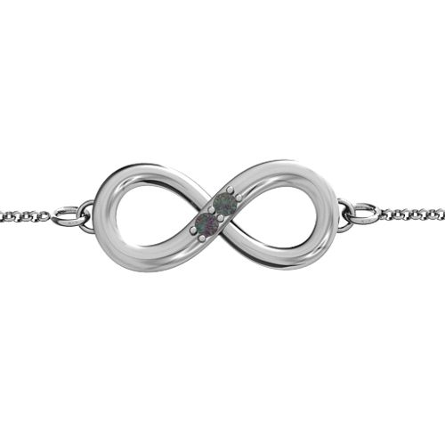"Twosome" Infinity Bracelet – Sterling Silver with Alexandrite