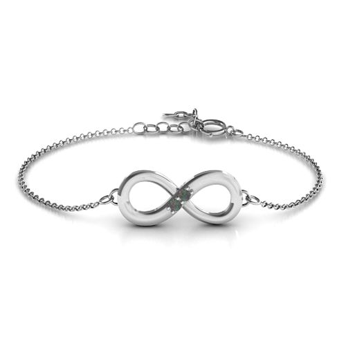 "Twosome" Infinity Bracelet – Sterling Silver with Alexandrite