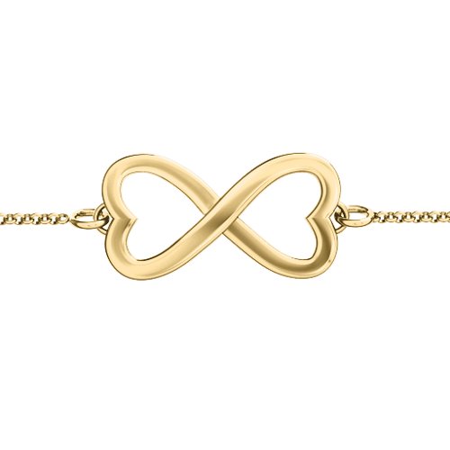 Double Heart Infinity Bracelet – 9kt Yellow Gold