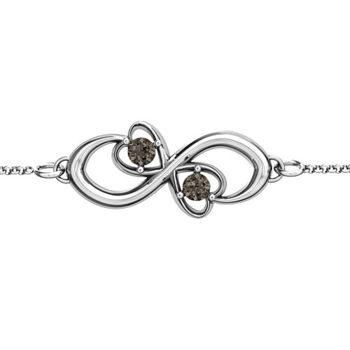 Duo of Hearts and Stones Infinity Bracelet
