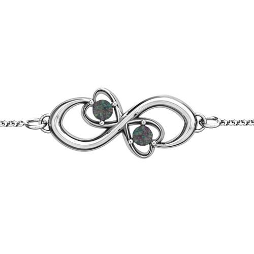 Duo of Hearts and Stones Infinity Bracelet