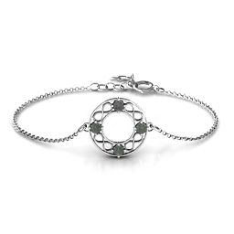 Circular Infinity Bracelet in 925 Sterling Silver with Alexandrite