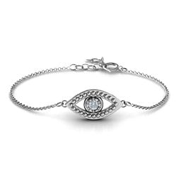 Evil Eye Bracelet in 925 Sterling Silver with Diamond