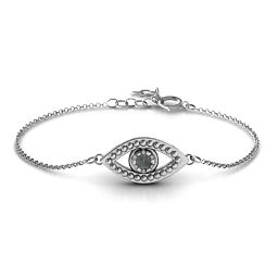 Evil Eye Bracelet in 925 Sterling Silver with Alexandrite