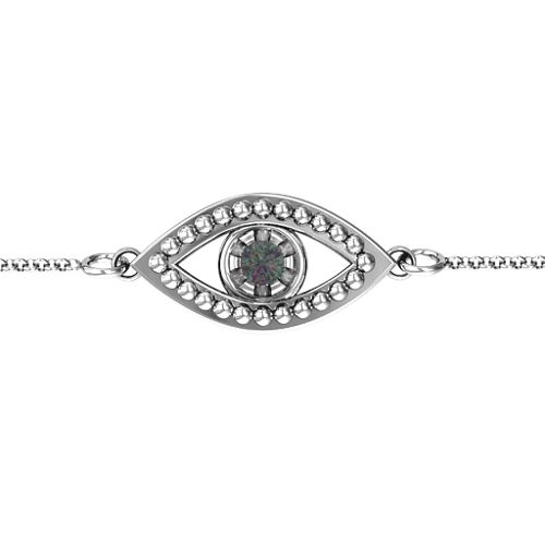 Evil Eye Bracelet – Sterling Silver with Alexandrite