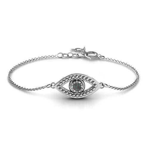 Evil Eye Bracelet – Sterling Silver with Alexandrite