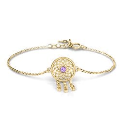 Dream Catcher Bracelet in 9K Solid Yellow Gold with Amethyst