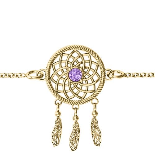 Dream Catcher Bracelet – 9kt Yellow Gold with Amethyst