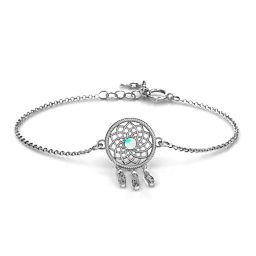 Dream Catcher Bracelet in 925 Sterling Silver with Opal