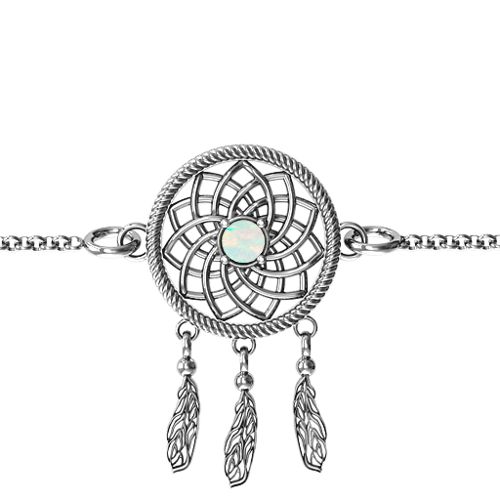 Dream Catcher Bracelet – Sterling Silver with Opal