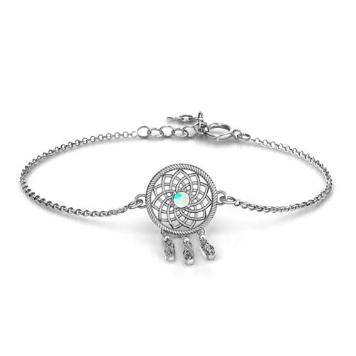 Dream Catcher Bracelet – Sterling Silver with Opal