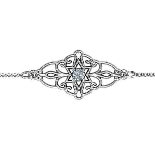 Vintage Star of David Bracelet – Sterling Silver with Cubic Zirconia