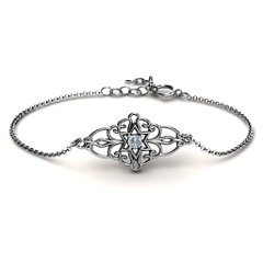 Vintage Star of David Bracelet – Sterling Silver with Cubic Zirconia