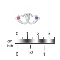 Interlocking Heart Promise Bracelet with Two Stones