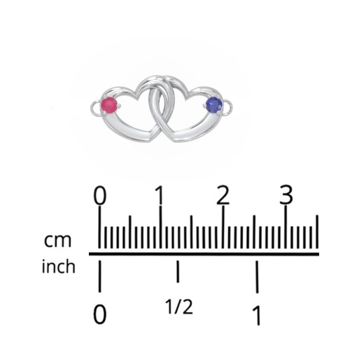 Interlocking Heart Promise Bracelet with Two Stones – 18K Gold Plated Silver with Emerald