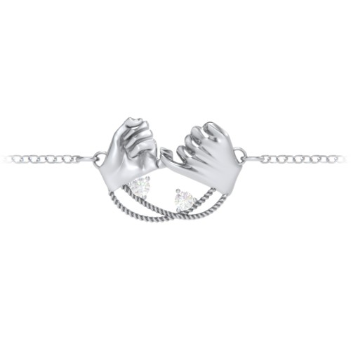 Pinky Swear Promise Bracelet – Sterling Silver with Diamond