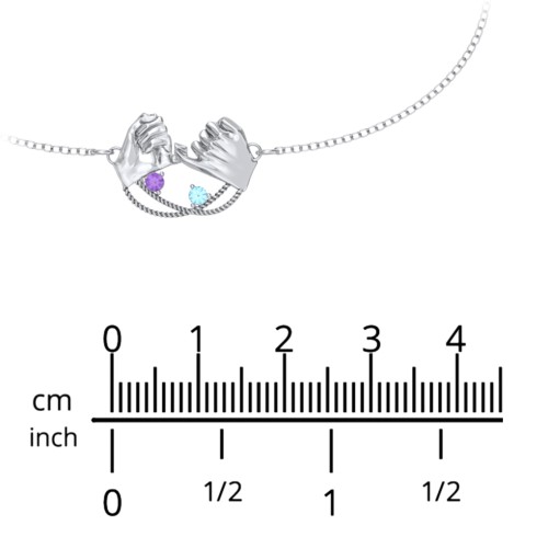 Pinky Swear Promise Bracelet – 18K Gold Plated Silver with Aquamarine and Pink Tourmaline