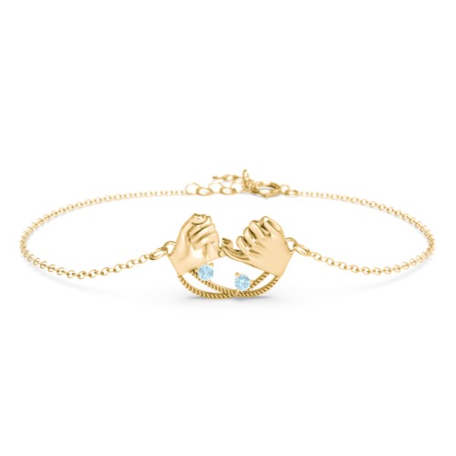 Pinky Swear Promise Bracelet – 18K Gold Plated Silver with Blue Topaz